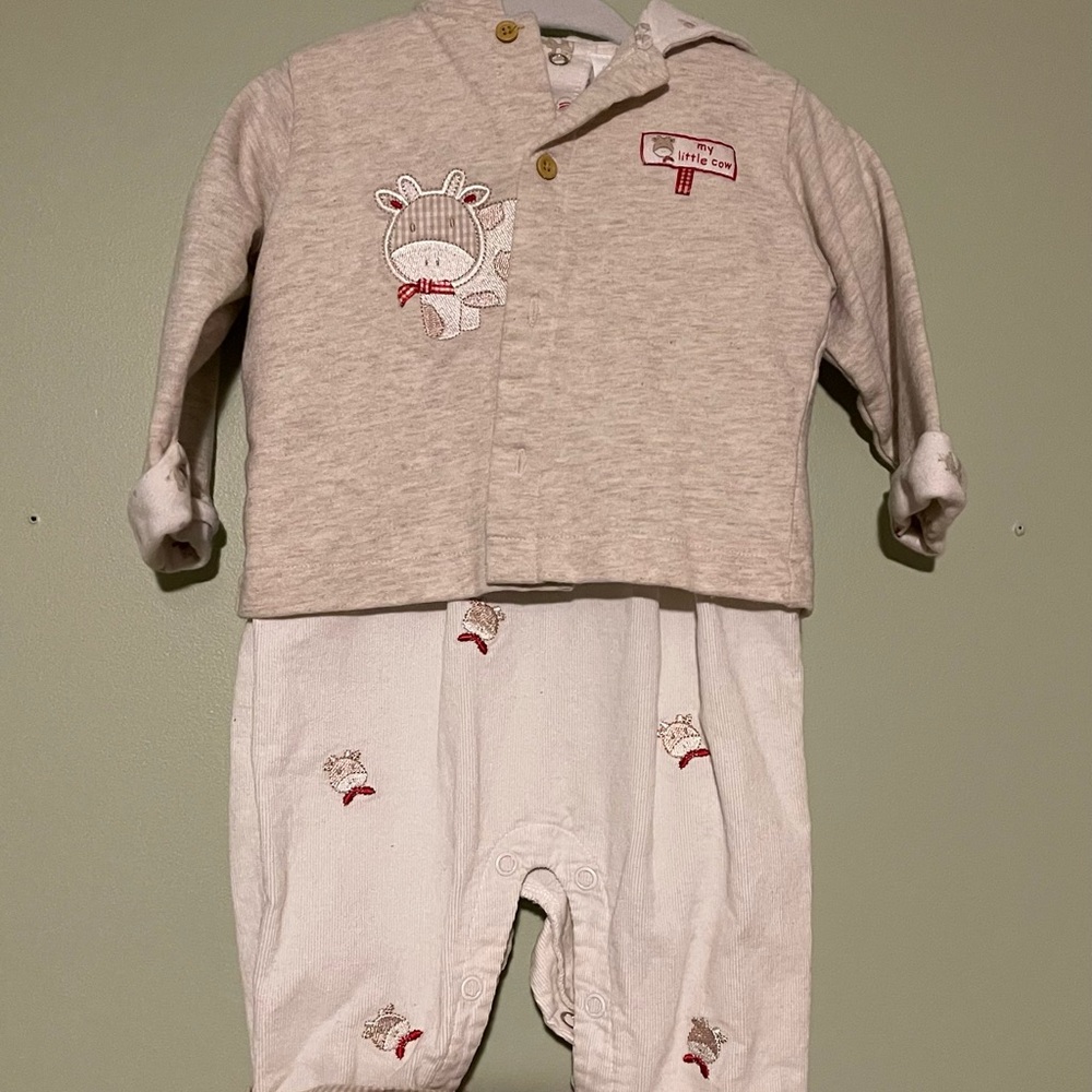 Baby Outfit with Cow Print
